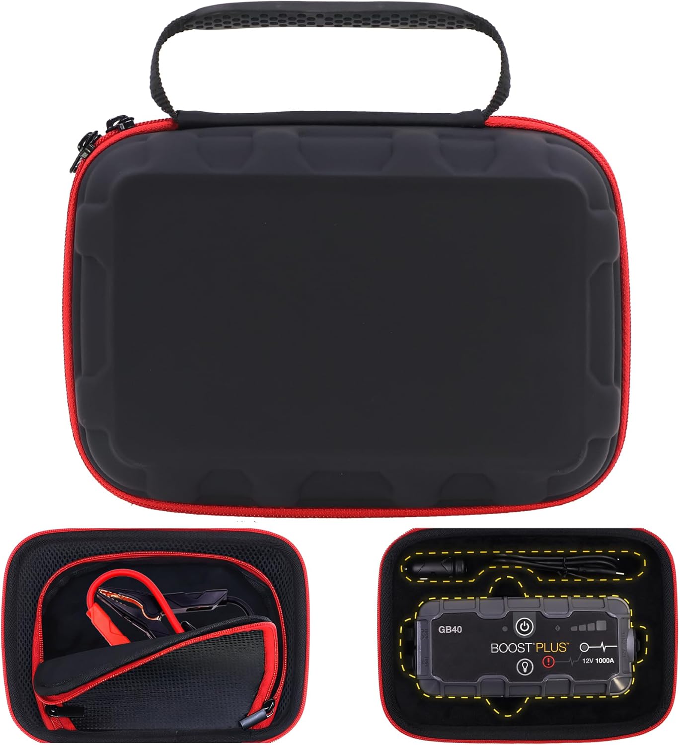 EVA Case Compatible with Boost GB40 / Boost GB20 / Boost GBX45 UltraSafe Jump Starter Lithium Battery Booster Pack and Accessories, YPW Protection Case for Car Jumper Starter Portable (PU Material)