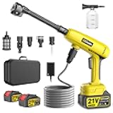 Cordless Pressure Washer,1250 PSI Cordless Power Washer with 2pcs 4.0Ah Battery&Charger & 6-in-1 Nozzle,Portable Power Washer Cordless for Home (Highsam01)