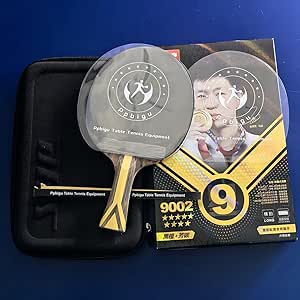 DHS H7002 Table Tennis Racket - 5 Wood 2 Aromatic Carbon Blade With Hurricane 3 & Hurricane 8 Rubbers, Pre-Assembled