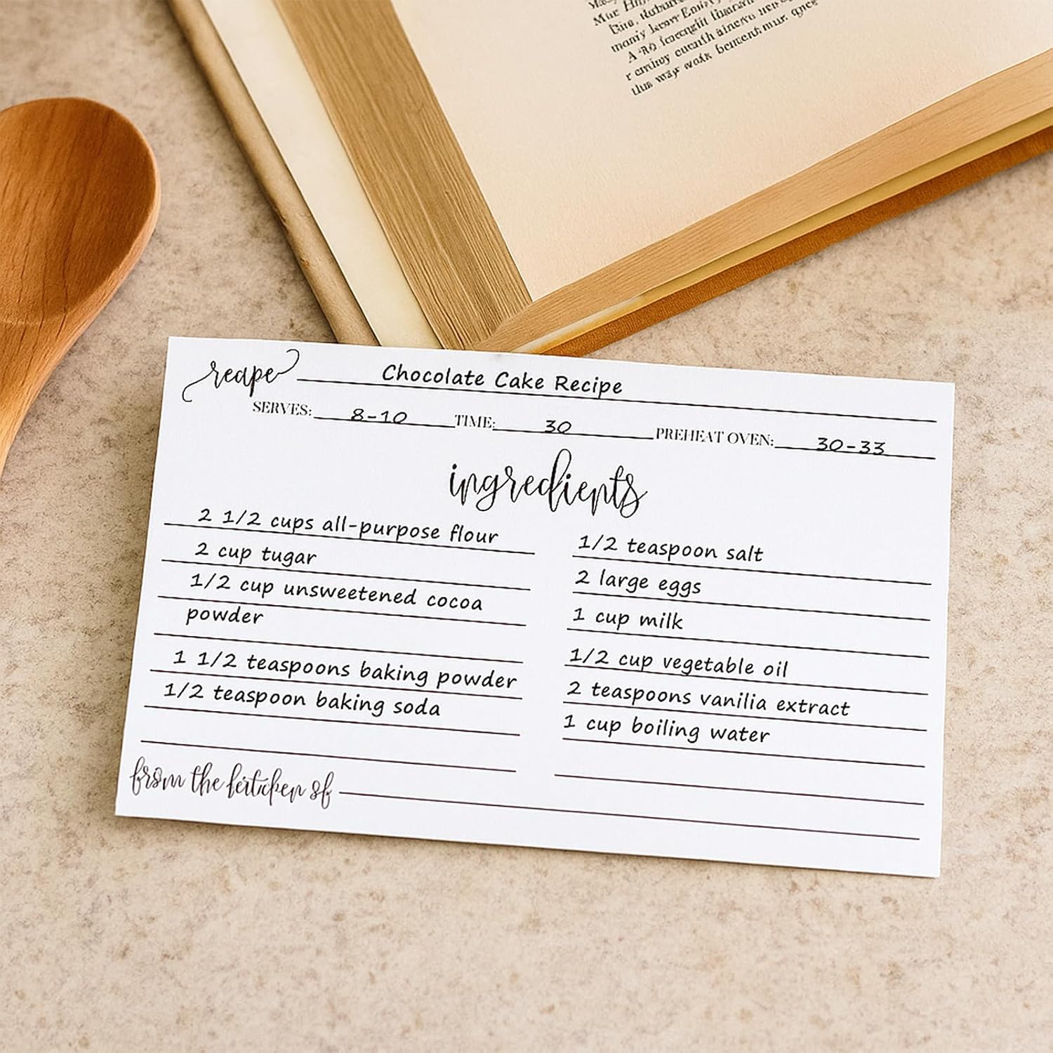 50 Pieces 4x6 Recipe Cards for Bridal Shower, Weeding, Christmas, Housewarming, Kitchen Gifts Double Sided White Menu Lined Cards Blank Cardstock Paper