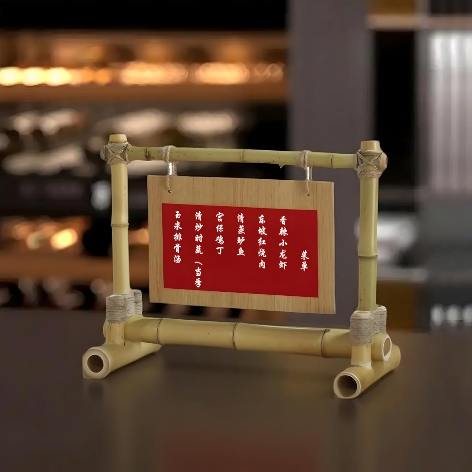 竹製 卓上スタンド フォトフレーム風 メニュースタンド 看板 サインボード おしゃれ ディスプレイ 飲食店 カフェ オフィス 会社