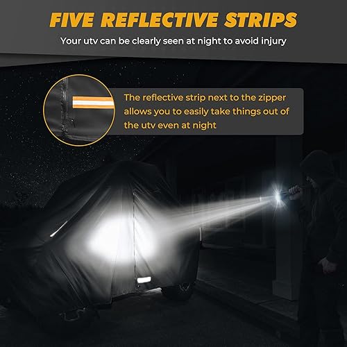 Miniatura 3 de Funda RZR, funda Kemimoto para UTV impermeable para todo tipo de clima, cubierta resistente con tiras reflectantes y cremallera lateral compatible
