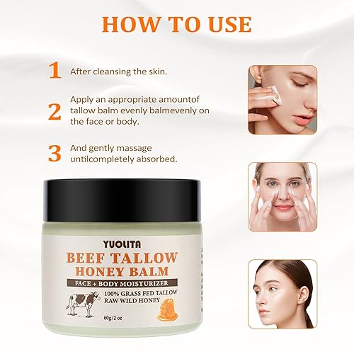 Miniatura 7 de Sargo de ternera para la piel, sebo de res y bálsamo de miel, sargo de carne de res alimentada con pasto sin perfume y bálsamo de miel silvestre