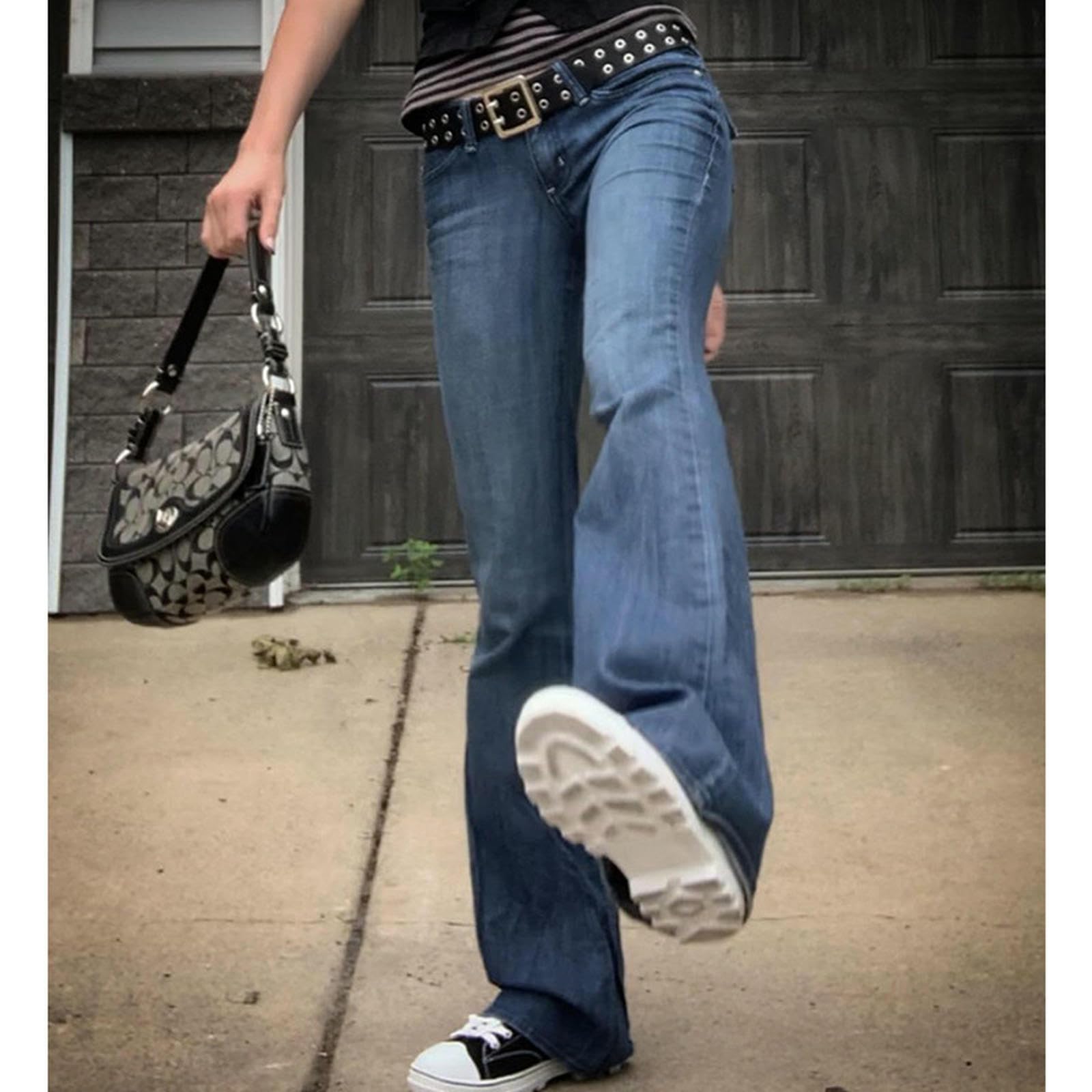 Jeans Leggeri Pantaloni Simples rétro pour Femmes-Bleu rétro-l
