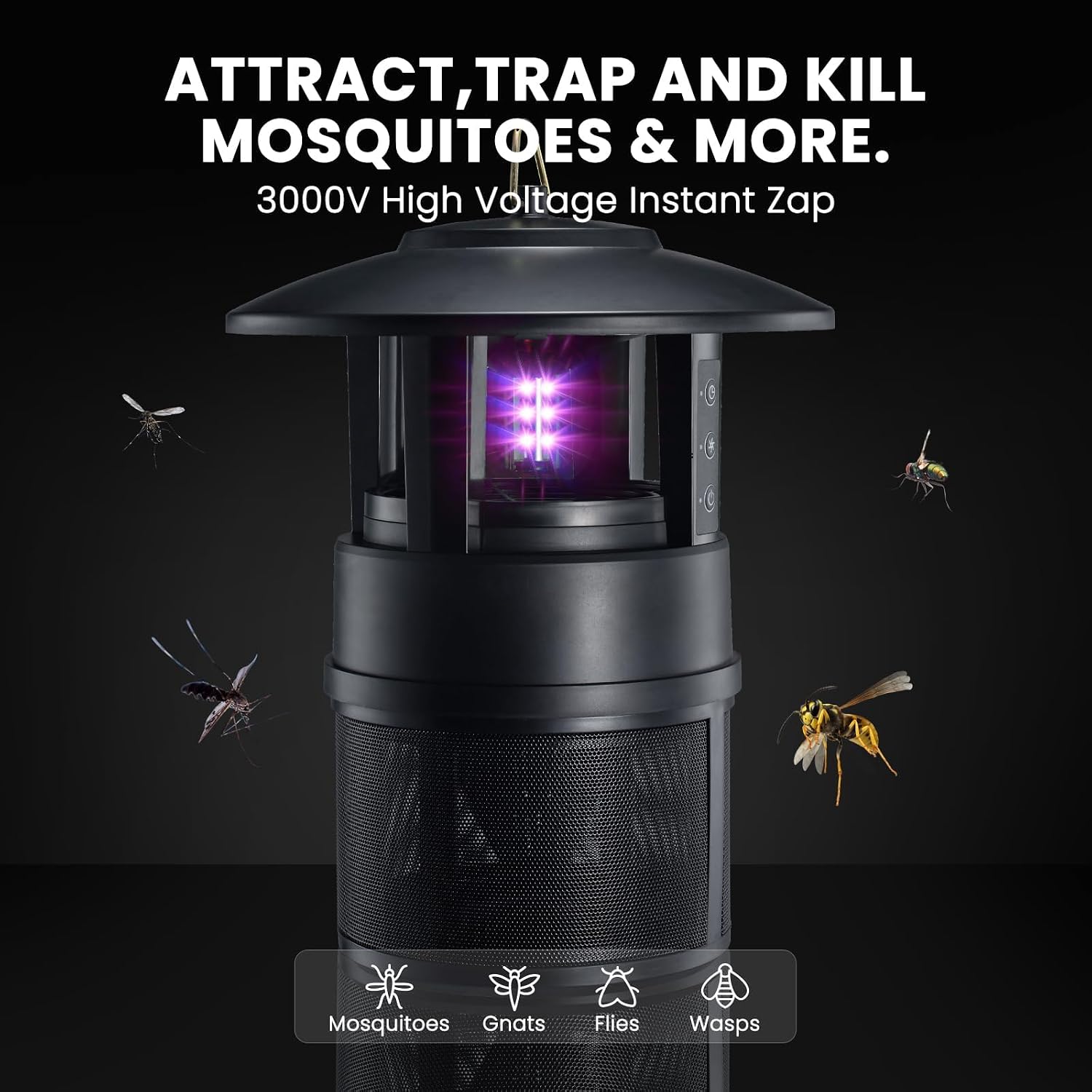 Mosquito Trap Indoor Outdoor, Fly Traps and Mosquito Zapper with Light, Fan, Sleep and Timer Modes, Bug Zappers