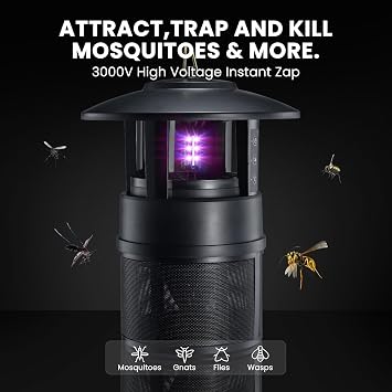 Mosquito Trap Indoor Outdoor, Fly Traps and Mosquito Zapper with Light, Fan, Sleep and Timer Modes, Bug Zappers