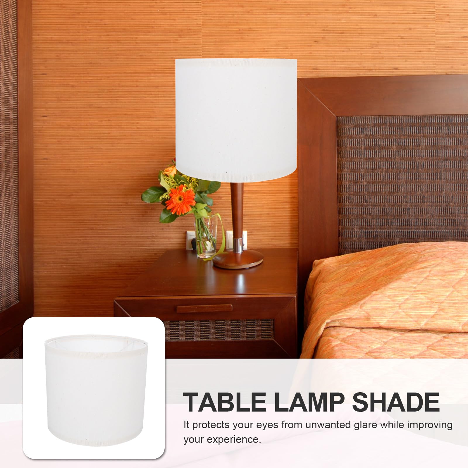MAGICLULU Pantallas Protección Ocular Diseño Desmontable de Lámpara de Lino Beige Paquete de 2 Unidades para Lámparas de Mesa Pared para Hogar y Hotel