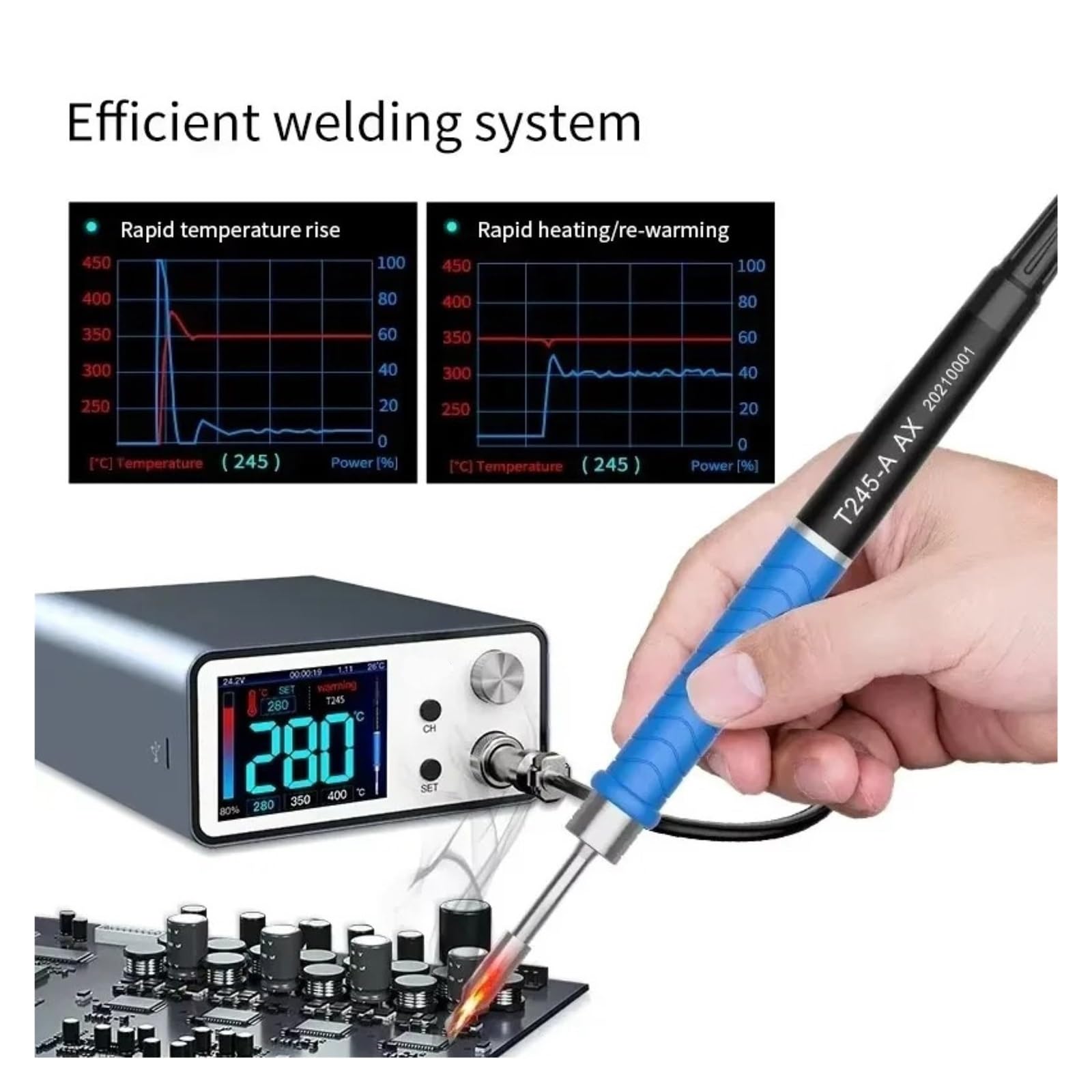 Stazione di saldatura, Stazione di saldatura intelligente T3A, supporta T12 T245 T210 T115 gestisce lo strumento riparazione PCB portatile
