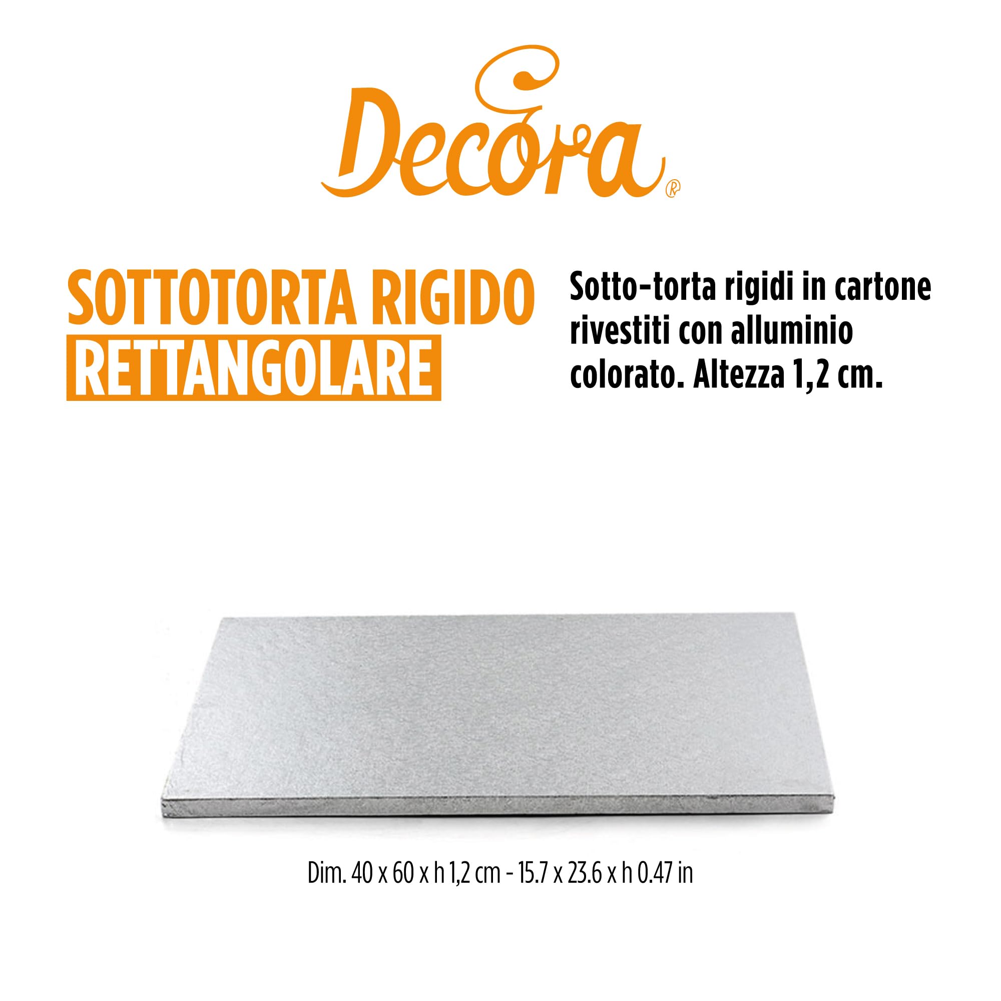 Generico Cake Board Argento 25 Cm | SottoTorta Rigido In