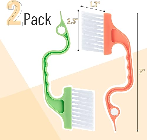 Miniatura 2 de Slick- Cepillo de limpieza de riel de ventana, paquete de 2, cepillo de limpieza de ventanas, cepillo de limpieza de ranuras de ventana, limpiador