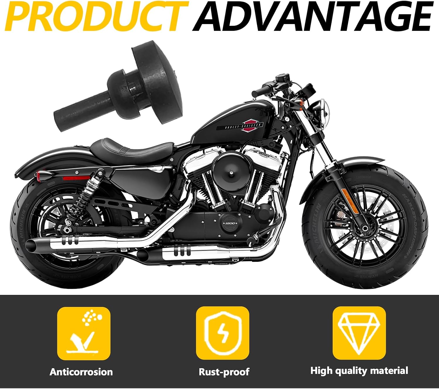 Kick Stand Bumper Jiffy Stand Leg Bumper Compatible with Harley Touring 2007-2023, Electra Glide FLHT, Street Glide FLHX, Road Glide FLTR, Road King FLHR, Replaces # 50245-07