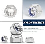 Metric Hex Nuts&Locknuts Assortment Kit(360Pcs)，M3 M4 M5 M6 M8 M10 M12 Stainless Steel Assorted Hex Nuts Sets,Bright Finish