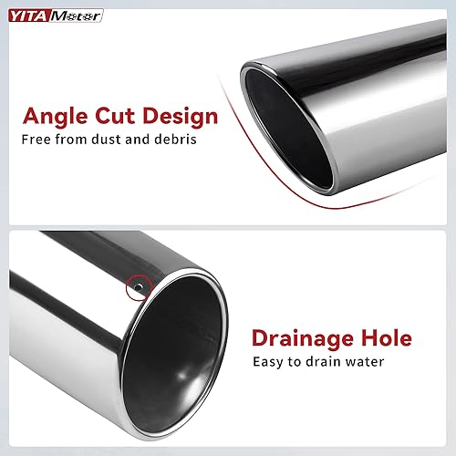 Miniatura 6 de YITAMOTOR Punta de escape de entrada de 4 pulgadas para tubo de escape de 4 pulgadas de diámetro exterior, entrada de 4 pulgadas, salida de 5