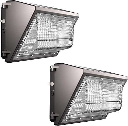 Lightdot 2Pack de luces LED de pared de 200W 30000 lm (150 lmW) Fotocélula del atardecer al amanecer, 5000K, impermeable IP65 para exteriores de