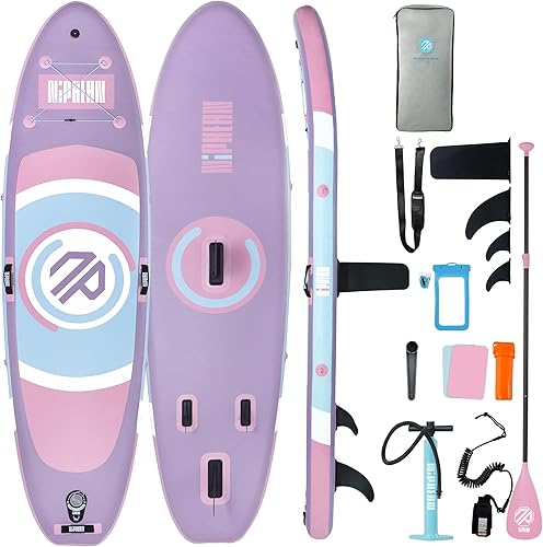 Niphean（Ultra-Light）Inflatable Paddle Board with (Beginner Friendly) StabilTrac Fin and Durable SUP Accessories, 10' Stand Up Paddle Boards for