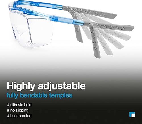 Miniatura 2 de SolidWork Gafas de Seguridad con Lentes Transparentes y Protectores Laterales, Antiniebla, Antiarañazos, Antirreflejos, Gafas Protectoras para