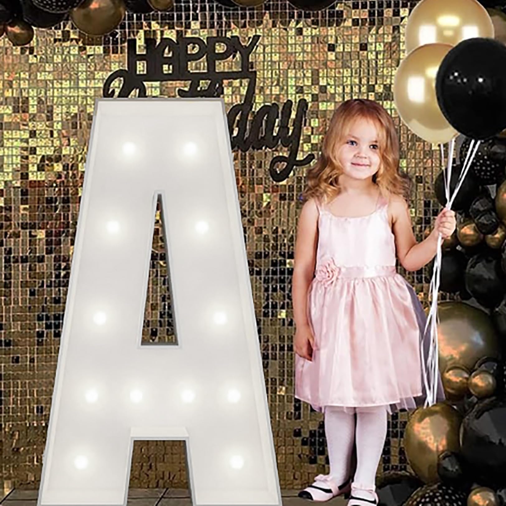 Letrero Luminoso Grande Con Números Y Letras, Blanco, Marquesina De Espuma Decorativa 90 Cm Precortada For Fiestas, Cumpleaños, Celebraciones, Aniversarios Graduaciones(A,70cm/2.3ft)