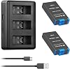 Powerextra Rapid 3-Channel USB Charger for GoPro MAX - Compatible with GoPro MAX 360 Battery and ACDBD-001 ACBAT-001 - Fully Decoded
