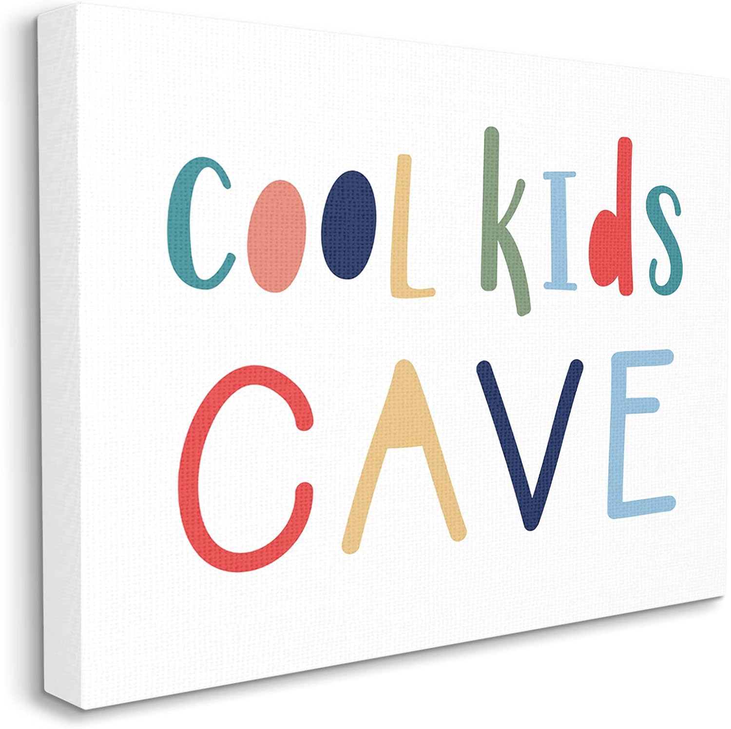 Stupell Industries 'Cool Kids Cave Sign Playful Children's Typography', Canvas Art, 20 x 16 Inches, Easy to Hang and Sturdy, Made in USA, by Natalie Carpentieri