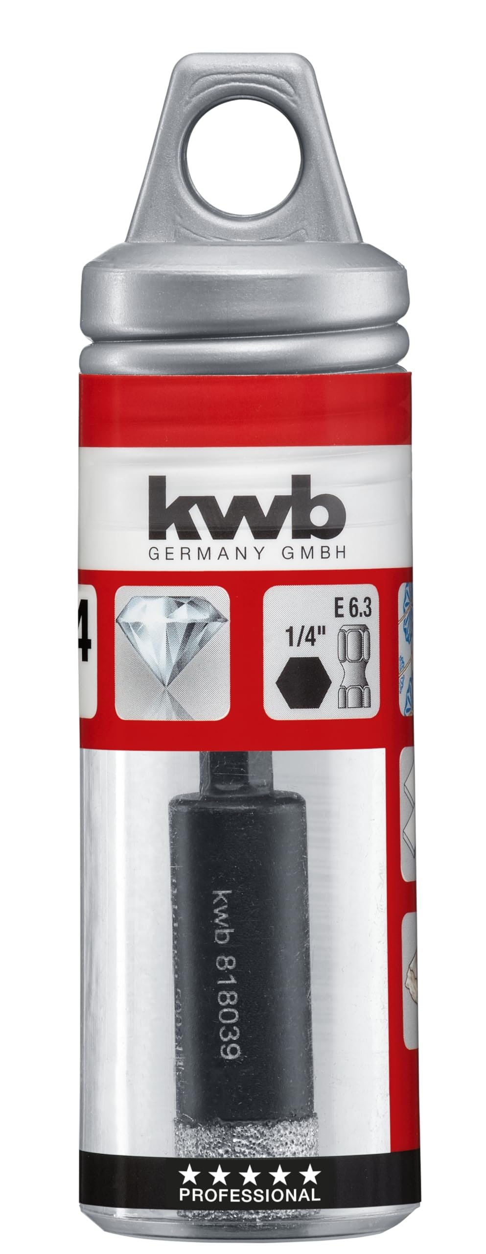 Kwb Foret Diamant Pour Carrelage Pour Meuleuse D'angle, Scie Cloche Avec Logement M14, Couronne De Forage Diamantée Diamètre 8 Mm, Filetage M14