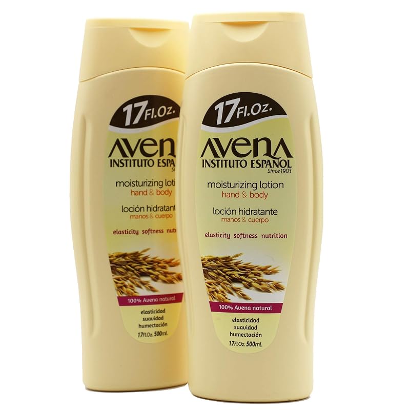 Avena Instituto Espanol Loção para Mãos e Corpo, Pacote com 2 frascos de 510 mL