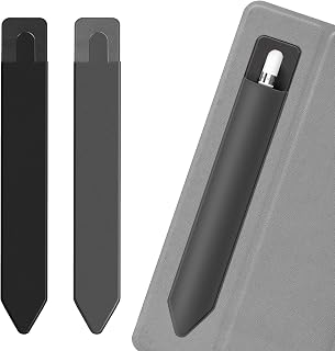 YUOROS Pencil Sleeve Compatible with Apple Pencil 1st 2nd Gen (Grey, Black) | 2 Pack Stylus Surface Pen Holder Stick on iPad Air 5/4, iPad Pro 11"&12.9", iPad Mini 6