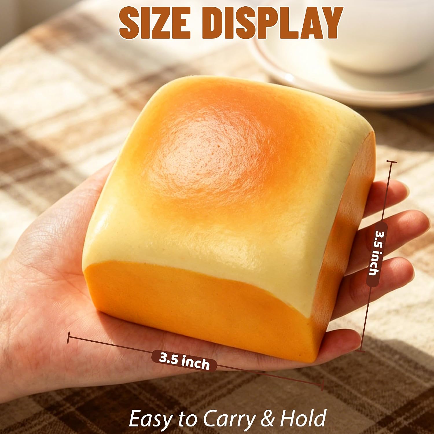 Bread Slow Rising Squishy Food Foam Filled Toys Fidget Squeeze Viral Sensory Crunchy Squishies Classic Cute Big Butter Toast Bun Popular Stress Toys for Adult and Kid image 2