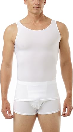 Underworks Mens Microfiber Compression Tank, XSmall, White