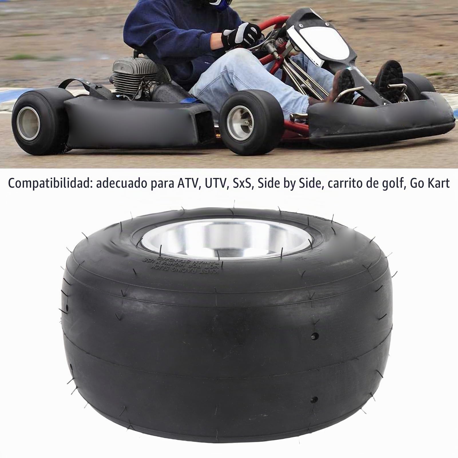 10 X 4.50-5 Llanta de Ruedas Delanteras, Carro de de ATV UTV Go Kart Road Tire con Borde bajo Deslizamiento bajo Control 4PR sin Tubra sin Tubra