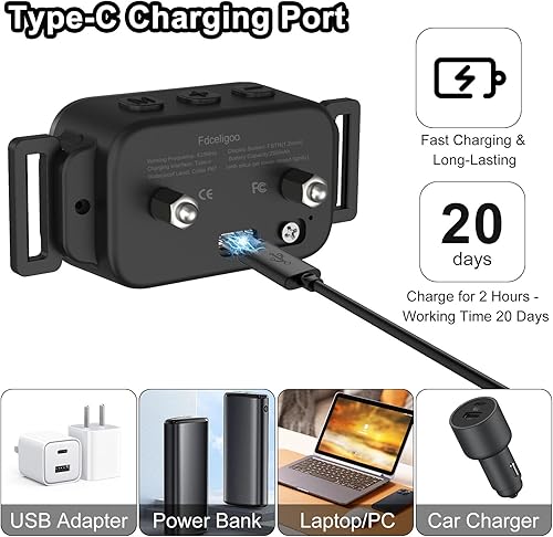 Miniatura 7 de Fdceligoo - Collar antiladridos inteligente recargable con correa de repuesto, collar antiladridos con sensibilidad ajustable, choque de vibración,