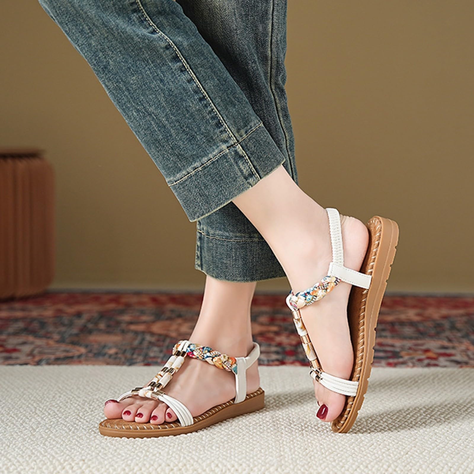Générique Sandales Femme Ete Confortable Claquettes Tong Mules Chaussure Ete Aperte Piatte Suola Memory Estate Passeggio Moda Leggere Traspiranti Spiaggia Cinturino Morbide Antiscivolo