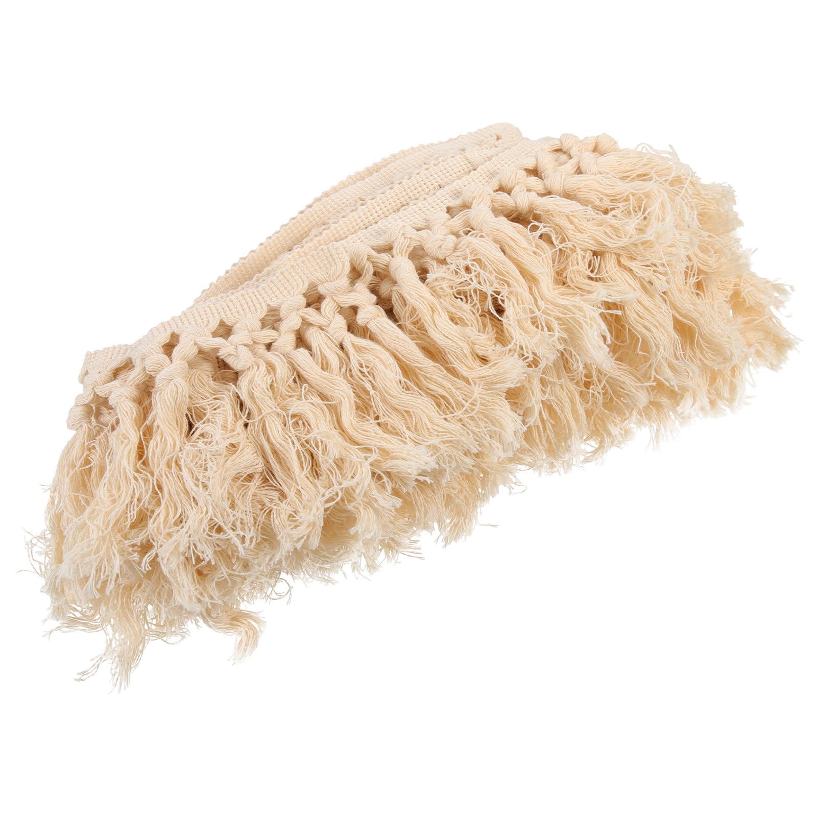 Pompon de Rideau en Dentelle Beige 5m, Bordure Décorative Élégante