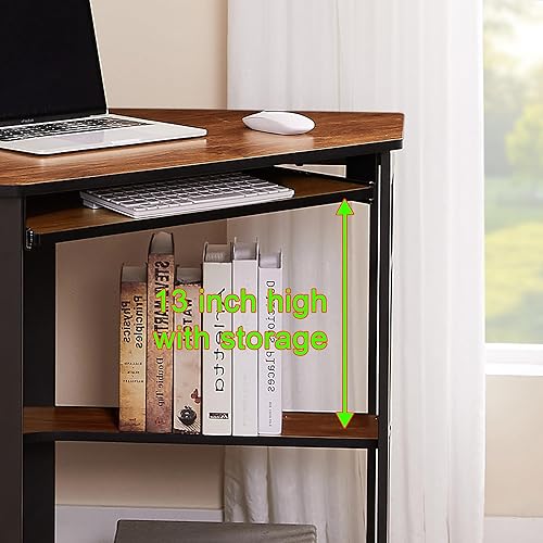 Miniatura 6 de VECELO - Escritorio de esquina para computadora Marrón antiguo,Negro,Teca,Madera de teca marrón,Blanco,Blanco & Oro,Natrual