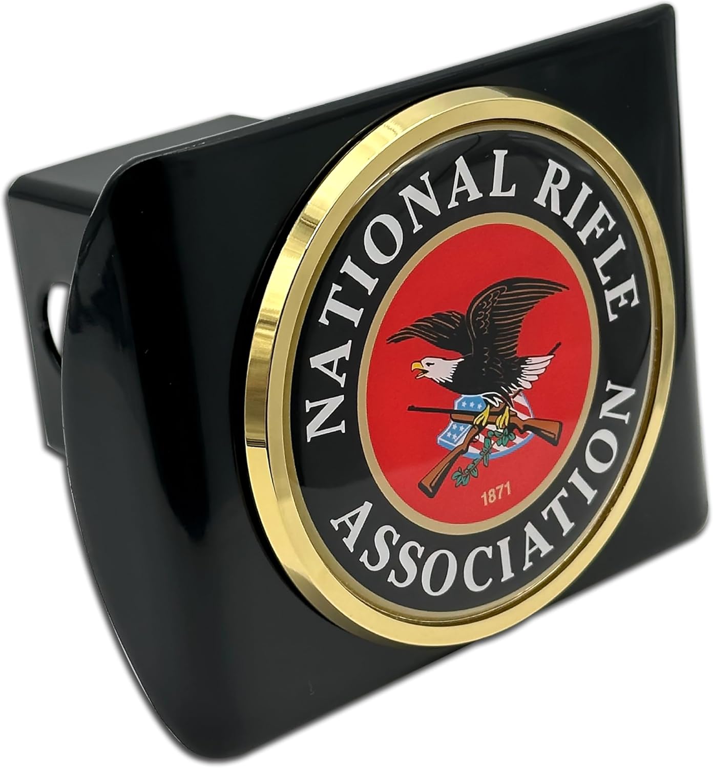 Elektroplate Officially Licensed National Rifle Association NRA Insignia All Metal Black Hitch Cover for Trucks and SUVs | Fits Standard 2" Trailer Hitch Receivers | Premium Weatherproof
