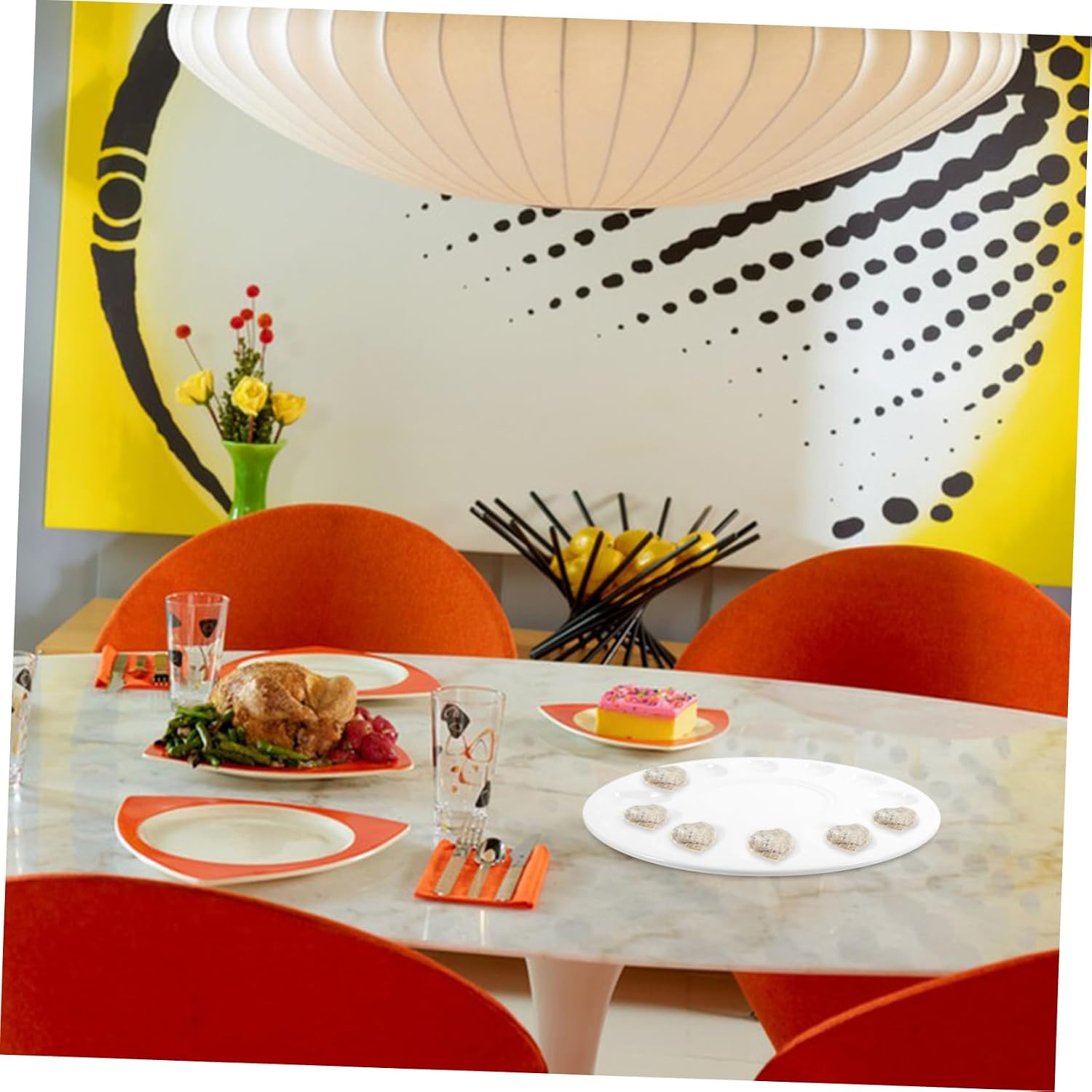 1pc Shrimp Paste Plate Kitchen Storage Plate for Meatballs Hot Pot Tableware for Home Restaurant for Food Organization