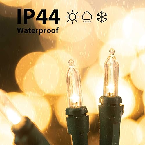 Miniatura 4 de Mini cadena de luces LED de Navidad 67 pies 200 luces LED para exteriores luces de cadena impermeables para enchufar para árbol de Navidad corona