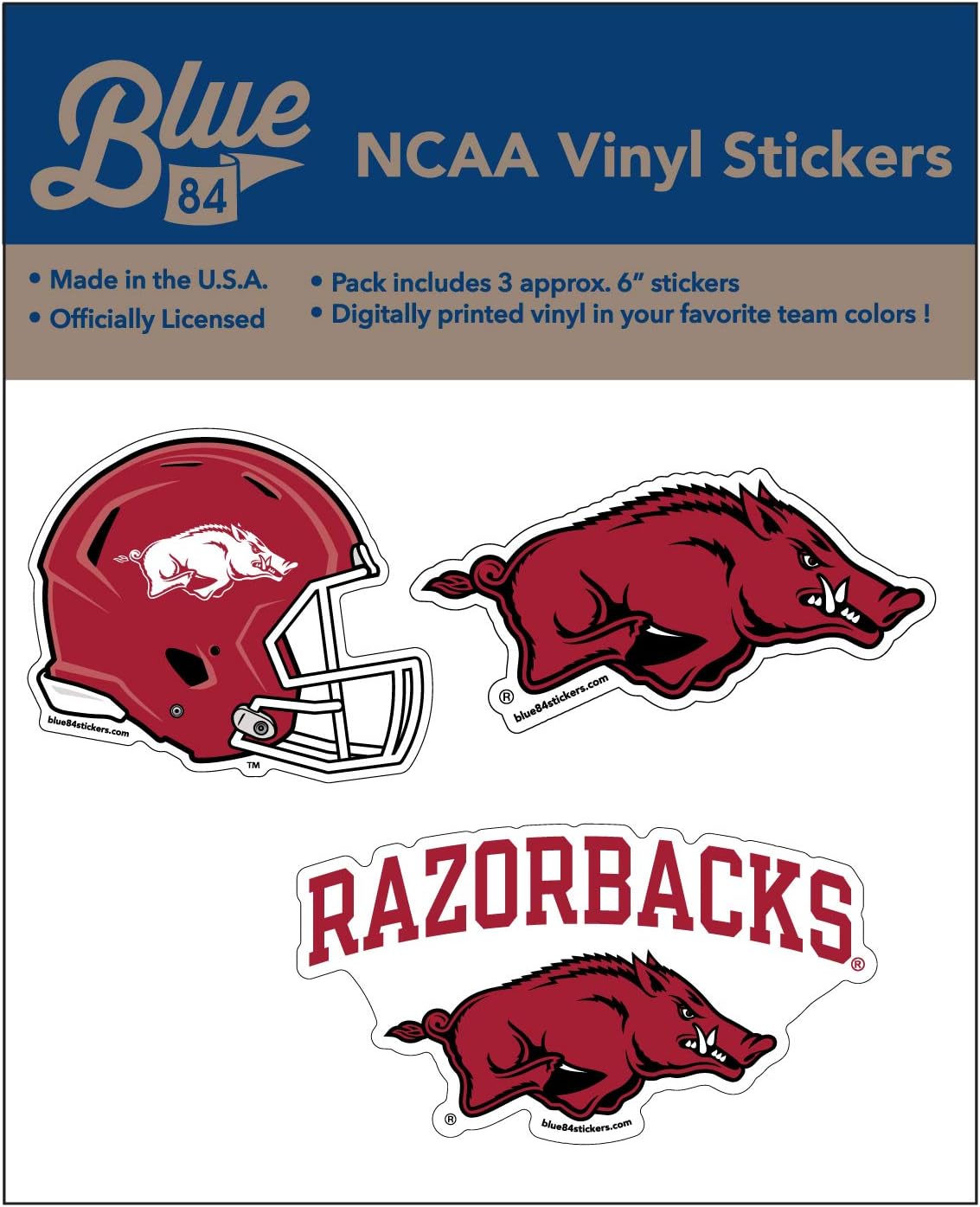 NCAA 6" Vinyl Sticker 3-Pack