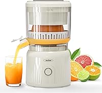 SUNVIVI Electric Citrus Juicer 90W 15,000 RPM Automatic Orange Lemon Squeezer Compact Easy Clean White
