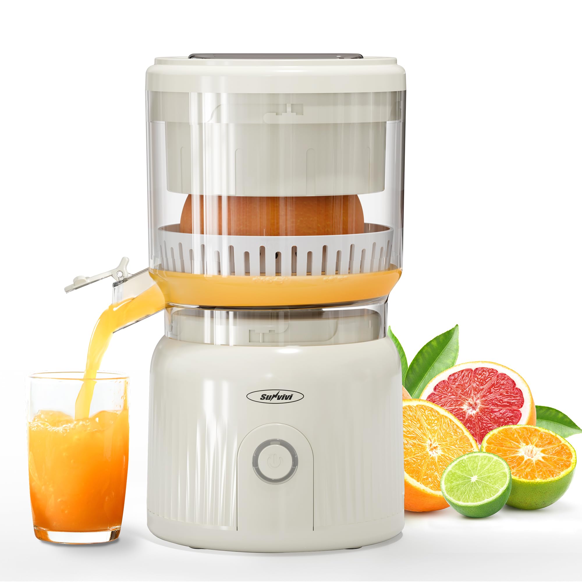 Sunvivi Electric Citrus Juicer 90W Automatic Juice Squeezer with High-Speed 15 000 RPM Ideal for Orange Lemon and