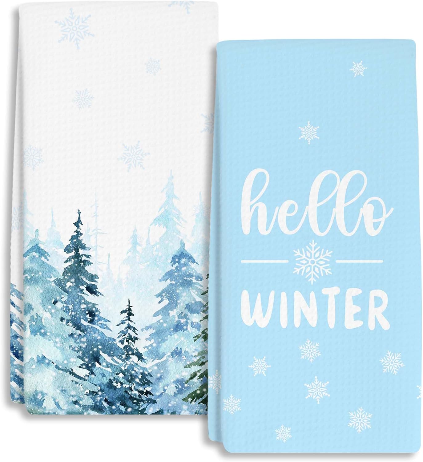 RZQIJ Winter Wonderland Towels Dish Towels Dishcloth, Blue