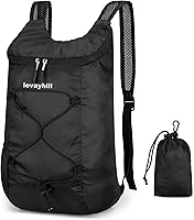 Vista 1 de 16L Lightweight Foldable Hiking-Backpack Small Packable-Daypack For Travel,Ultralight Water-Resistant Gym Bag Men Women Easy Carry-on (Black)