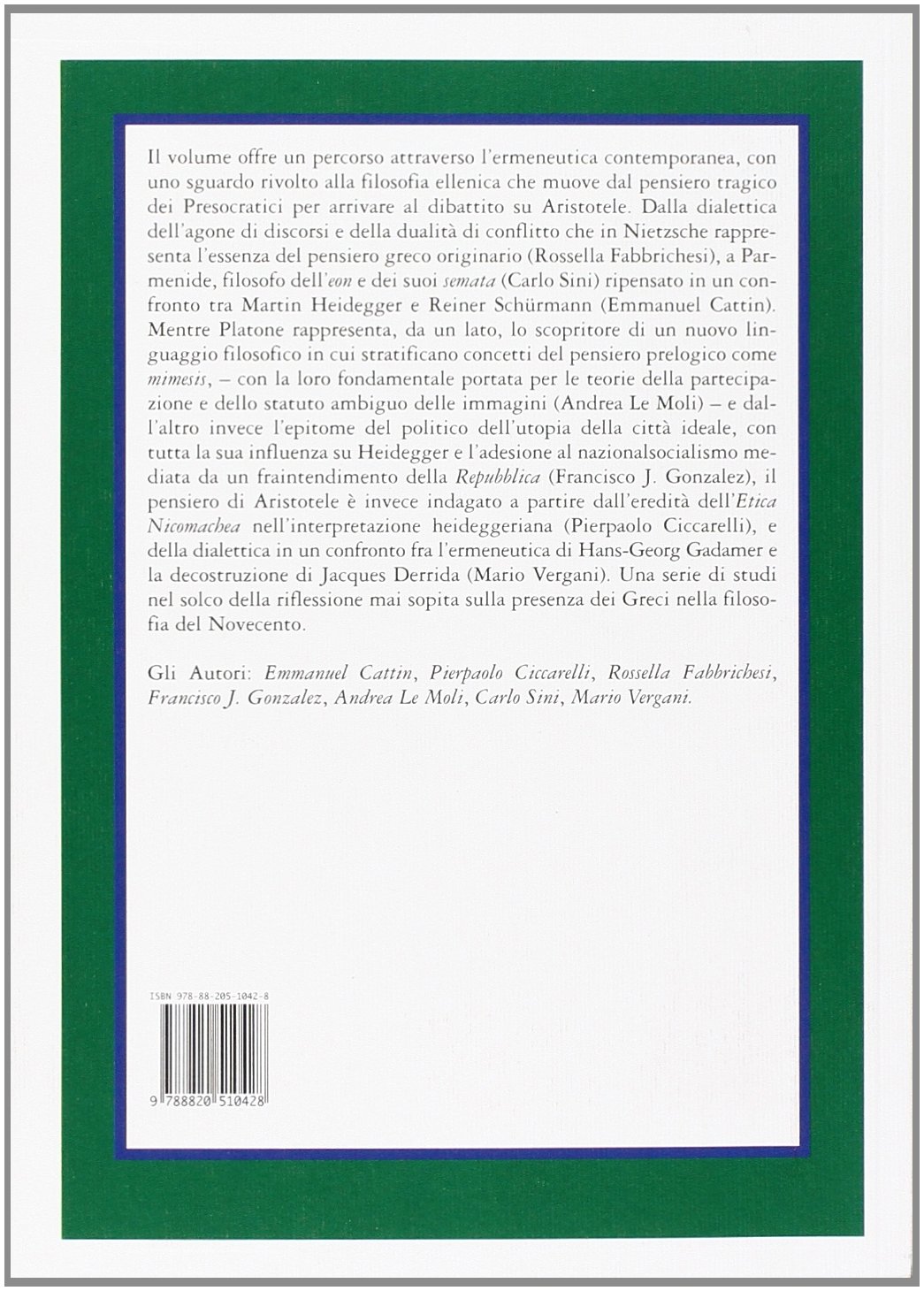 Ermeneutica e filosofia antica