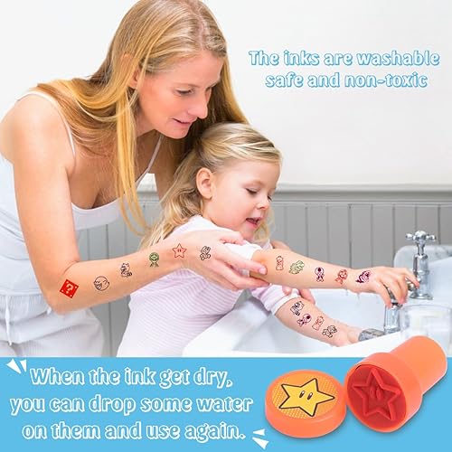 Miniatura 4 de 24 sellos de recuerdo de fiesta Mari para niños, recuerdos de princesa melocotón, premios de recompensas para el aula, bolsa de golosinas para