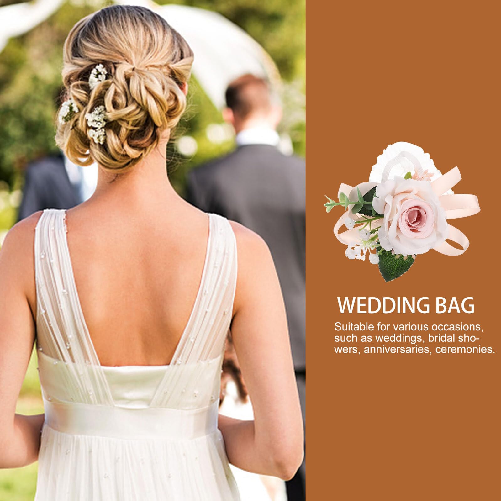 Homoyoyo Braccialetto da Polso Fiori Artificiali 6 Pezzi per Matrimonio, Decorazione Floreale Delicata da Sposa e Damigella, Accessorio Elegante per Feste e Cerimonie Nuziali