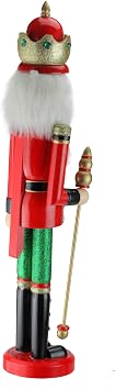 Northlight 24 Red and Green Wooden Christmas Nutcracker King with Scepter