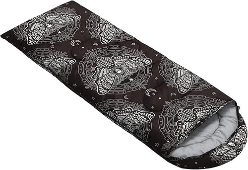Miniatura 3 de HOSIMA Saco de dormir de mariposa para adultos y niños para campamento, saco de dormir ultraligero gótico negro para clima frío y verano.