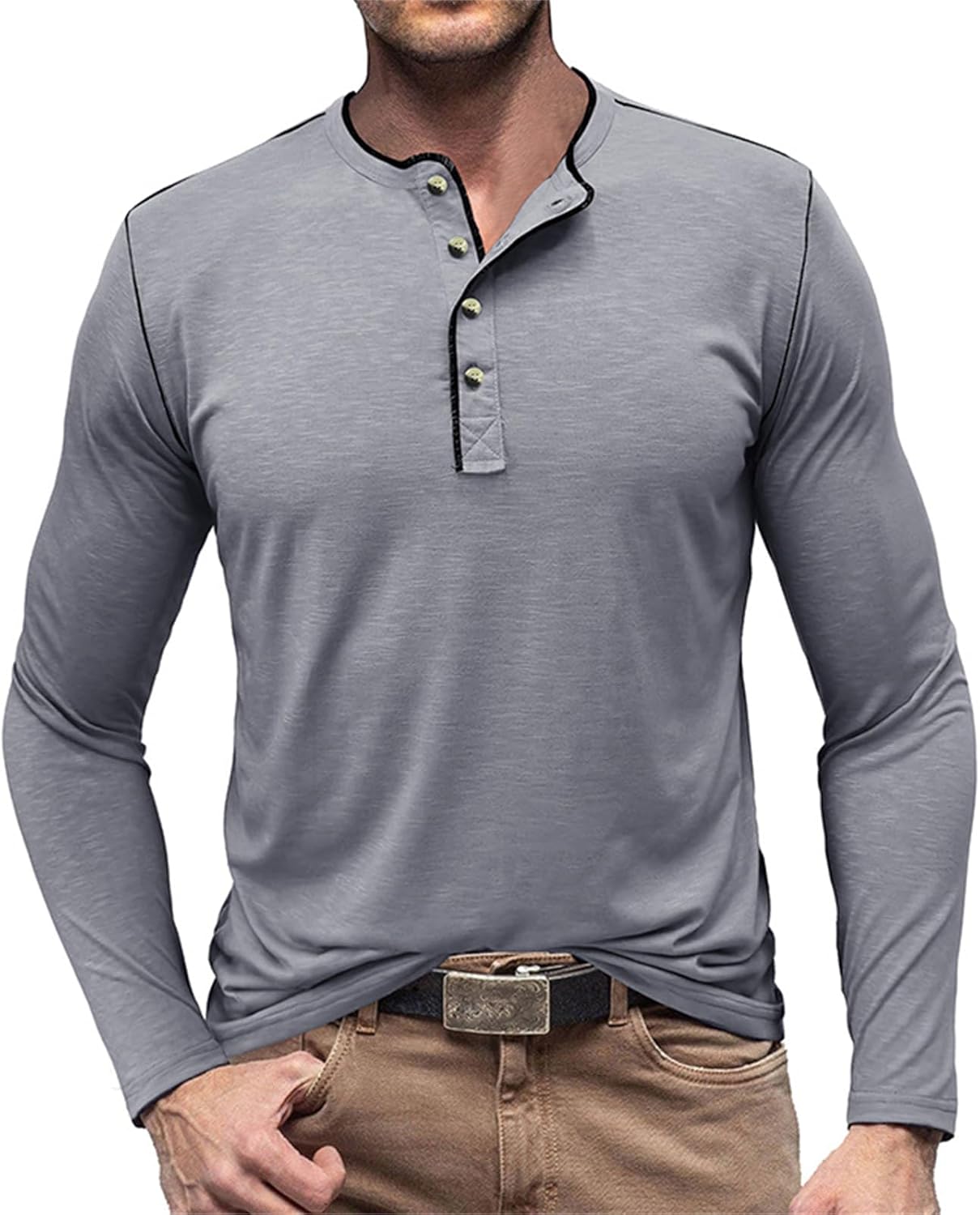 ★LMOOD★ Henry LD Ribbed Long Sleeve T-Shirt 3 COLOR L5AT00 LMOOD(エルムード) Tシャツ・カットソー(メンズ) - 海外通販のBUYMA
