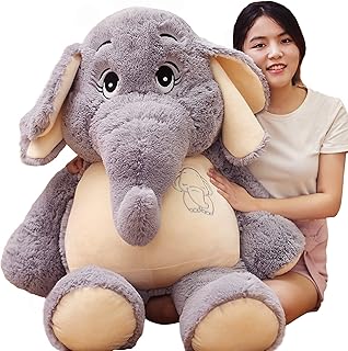 Giant Elephant Stuffed Animal 39'',Large Stuffed Elephant Plush Toy,Soft Huggable Elephant Plush Cute Elephant Plush Toy for Girls Boys Kids Babies,Gifts for Birthday Mother's Day Christmas