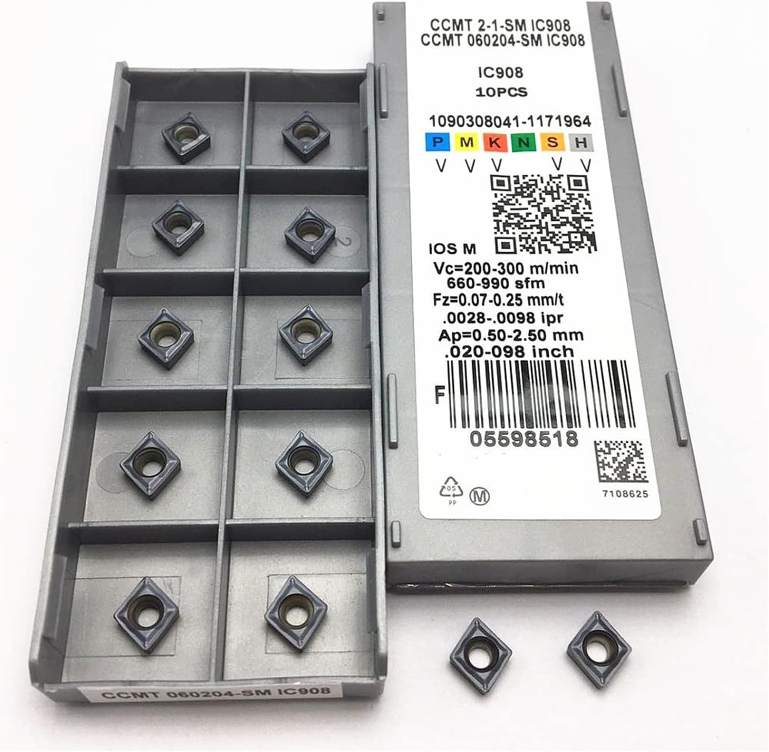 Carbide Tool 10 Pieces Of CCMT060204 SM IC907 IC908 Carbide Turning Insert Cutting Tool CNC Lathe Tool Milling Cutter (Angle : CCMT060204 SM IC908, Insert Width(mm) : 10PCS(1box))