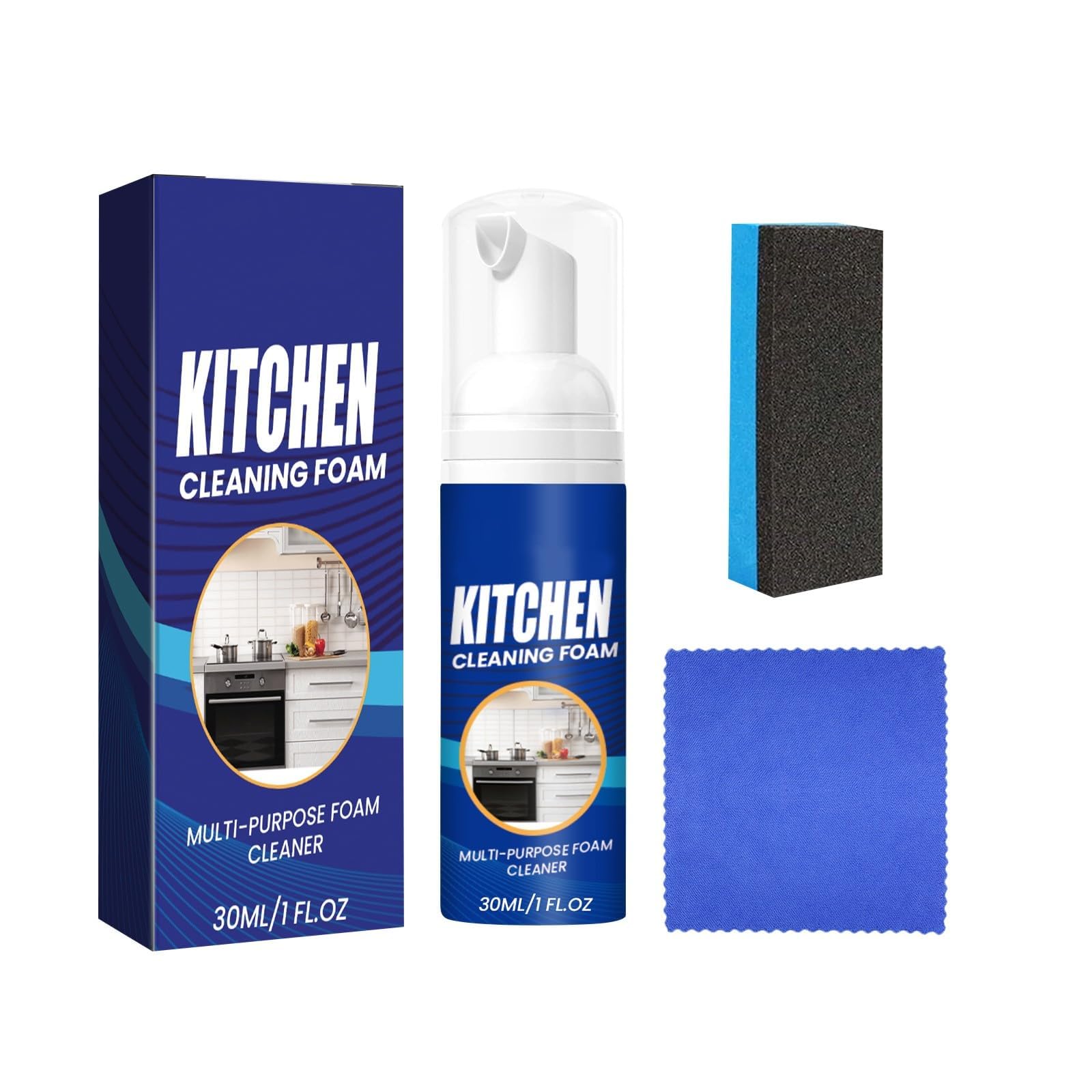 Kitchen Foam Cleaner, Multi-Purpose Cleaner Spray, All-Round Kitchen Cleaning Foam, Foam Cleaner, Multifunctional Oil Stain Remover Clean Grease, Sparkling Results Multipurpose And Easy